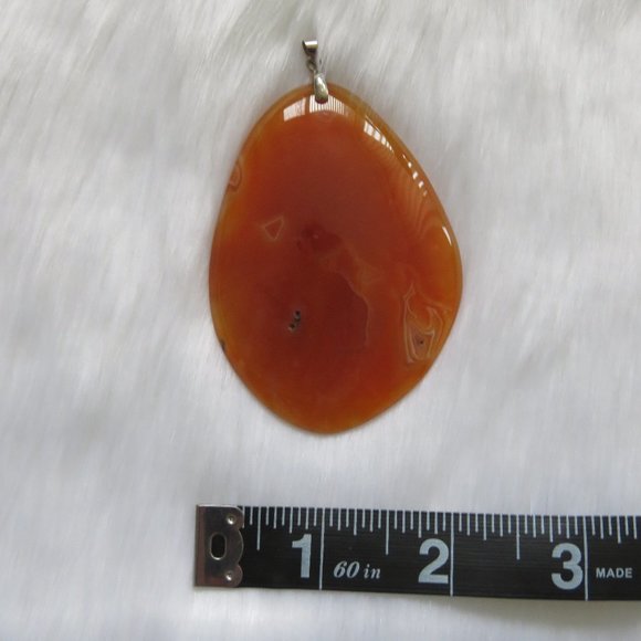 Orange Agate Tear Drop Pendant - Picture 4 of 4